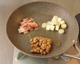 納豆トマトソーススパゲッティ作り方1写真
