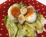 キャベツと半熟卵と鰹ぶしのごま油ニンニク作り方4写真
