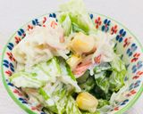 包丁いらず、茹でいらずのカニカマサラダ作り方3写真