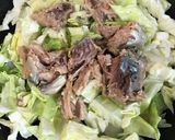 取り分けおかず☆サバ缶とキャベツ蒸し作り方1写真