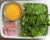 豆苗と厚切りベーコンの卵とじ炒め☆作り方1写真