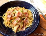 エリンギとベーコンのバター醤油パスタ作り方5写真