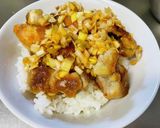 油淋鶏ソース丼作り方9写真