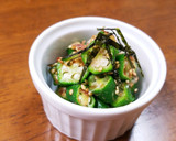 3分cook②☆おくらのごまおかか和え作り方5写真
