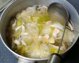 味付レタスとベーコンで♪即席鶏がらスープ作り方3写真