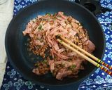 納豆ベーコン卵乗せごはん作り方4写真