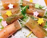 生ハムの水菜＆クリームチーズ巻き作り方3写真