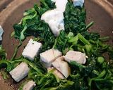 ふんわり豚もも肉とほうれん草の卵とじ作り方3写真
