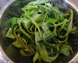 ウドの葉のごま油炒め作り方1写真