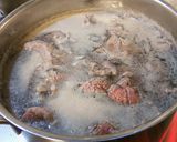 牛スジ細切り丼。作り方1写真