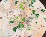 牡蠣のクリームパスタ　パリパリチーズ乗せ作り方6写真