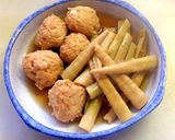 姫竹と鶏団子の煮物作り方19写真