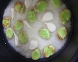 新ニンニクと空豆の炊き込みご飯作り方3写真