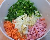 胡麻酢ドレッシングで頂く刻み野菜サラダ作り方1写真
