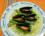 簡単・豪華！ムール貝と水菜の冷たいパスタ作り方6写真