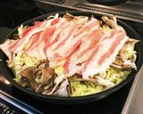 胡麻油で豚バラ温野菜作り方2写真
