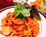 冷凍帆立とカニ缶のトマトクリームパスタ作り方13写真