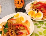 スナップエンドウと新玉葱のごま油炒め作り方12写真