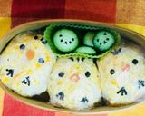 炒り卵をまとった卵型のお握り♪作り方8写真