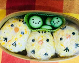 炒り卵をまとった卵型のお握り♪作り方8写真