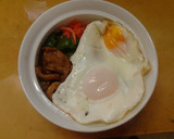 簡単昼食　しょうが焼目玉丼作り方10写真