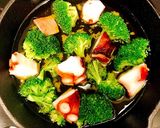 たことブロッコリーのパクチーアヒージョ作り方4写真