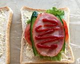 ロースハムと野菜たっぷり★もりもりサンド作り方4写真
