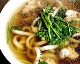 セリと鶏肉のうどん作り方4写真