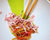 超カンタン！きんぴらごぼうと水菜のサラダ作り方3写真