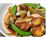 スナップエンドウと鶏肉のガリバタ炒め作り方6写真