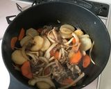 山芋と豚肉の照り焼き炒め天かす入り作り方2写真