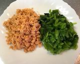 簡単!鮭ほぐしとほうれん草のチャーハン作り方1写真