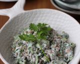 麦と胡瓜とパクチーのヨーグルトサラダ作り方5写真