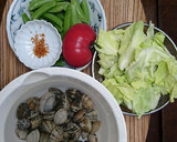 あたた生だしで春野菜とアサリの炒め物作り方1写真