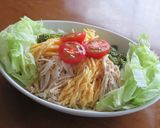 蒸し鶏とめかぶと錦糸卵のざるラーメン作り方6写真