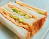 朝食！そら豆と卵のサンドイッチ作り方8写真