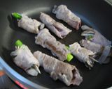 豚肉のきのこ＆野菜巻きジャン風味作り方2写真