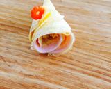 薄焼き卵のハム巻き作り方4写真