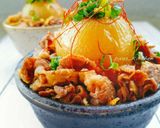 インパクト大！炊飯器でまるごと玉ねぎ牛丼作り方4写真