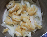 玉ねぎと油揚げの卵とじ♪作り方1写真