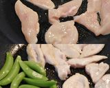 鶏むね肉とスナップえんどうの味噌炒め作り方2写真