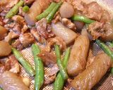 こんにゃく豚肉のゴマドレッシング炒め★作り方5写真