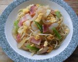 新たま・ベーコン・小松菜・玉子入りパスタ作り方5写真