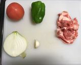 シンプルパスタ(豚肉・トマト・ピーマン)作り方1写真