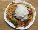 シンプルパスタ(豚肉・トマト・ピーマン)作り方11写真