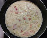 新玉ねぎとベーコンのクリームパスタ作り方3写真