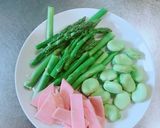 簡単！アスパラとそら豆のカレー炒め作り方1写真