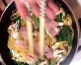小松菜とベーコンときのこの和風パスタ作り方5写真