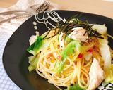 キャベツとささみの梅ごまパスタ作り方7写真