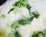 かんたんおかゆ●ネギと豆腐のたまご粥作り方2写真
